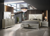 Master Champagne Upholstered LED Storage Platform Bedroom Set