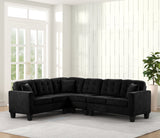 Logan Black Fabric Reversible Sectional