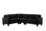 Logan Black Fabric Reversible Sectional