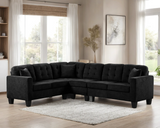 Logan Black Fabric Reversible Sectional