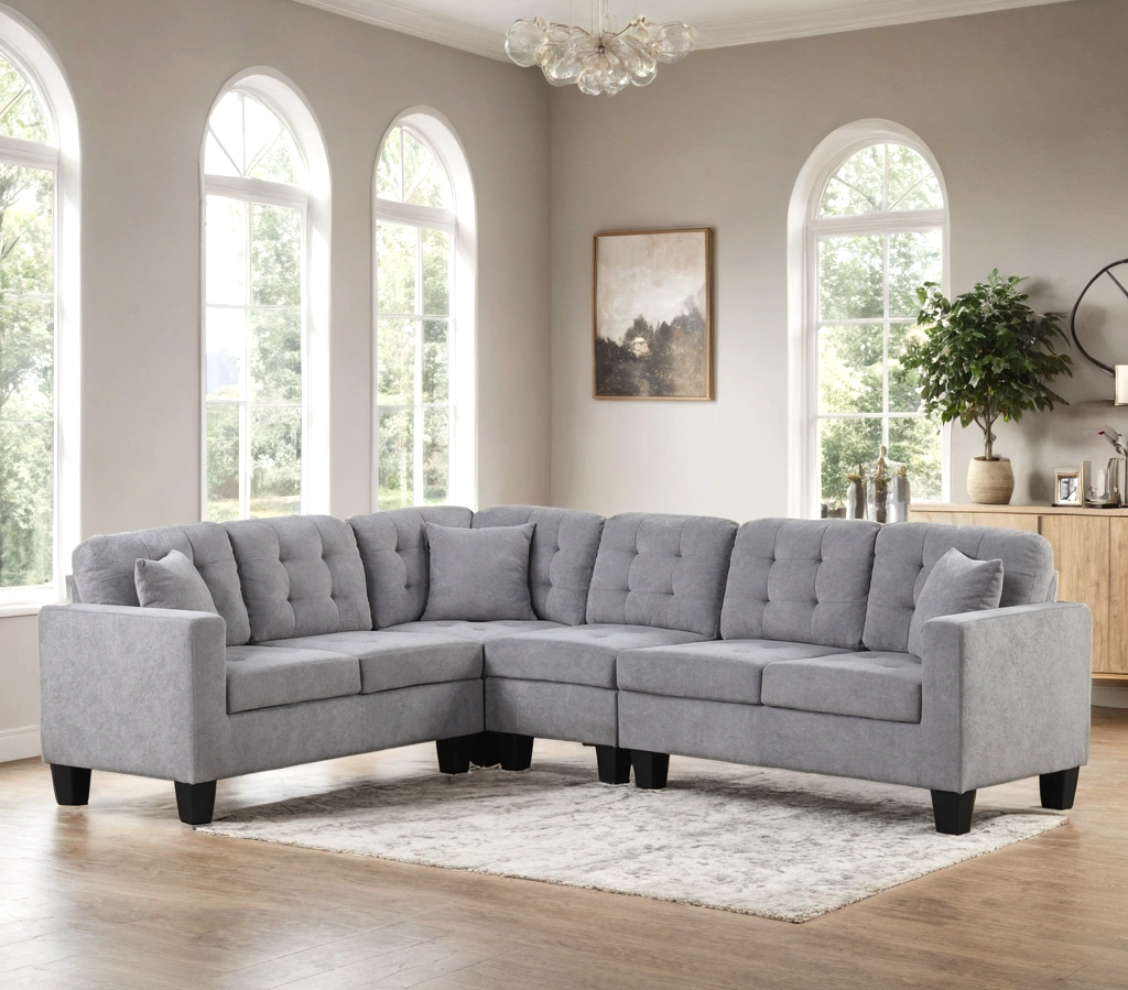 Logan Gray Fabric Reversible Sectional
