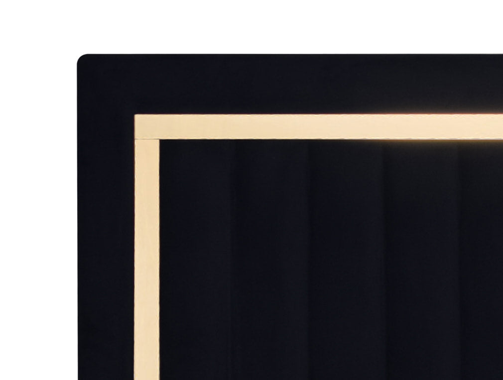 Henry Black Upholstered Panel King Bed