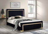 Henry Black Upholstered Panel Twin Bed