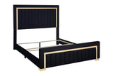 Henry Black Upholstered Panel Twin Bed