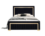 Henry Black Upholstered Panel Full Bed