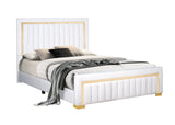Henry White Upholstered Panel Twin Bed