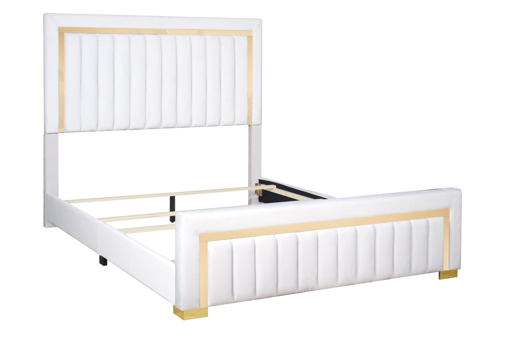 Henry White Upholstered Panel Twin Bed