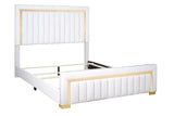 Henry White Upholstered Panel Queen Bed