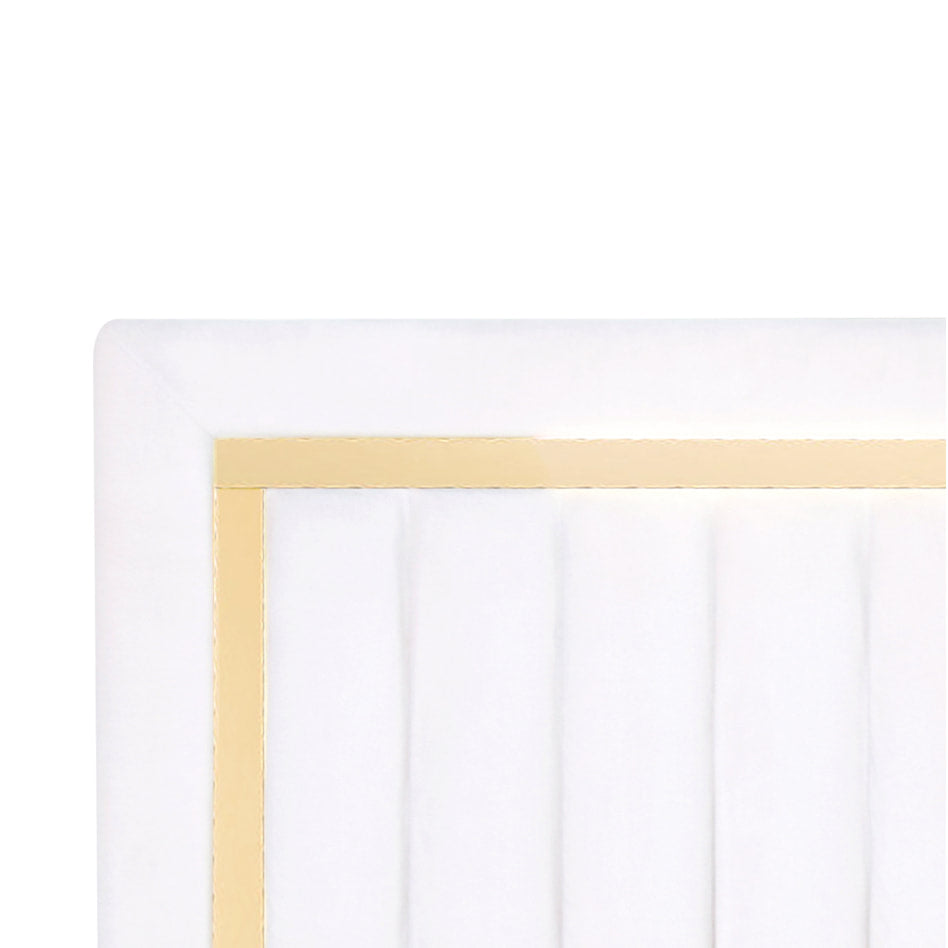 Henry White Upholstered Panel Queen Bed