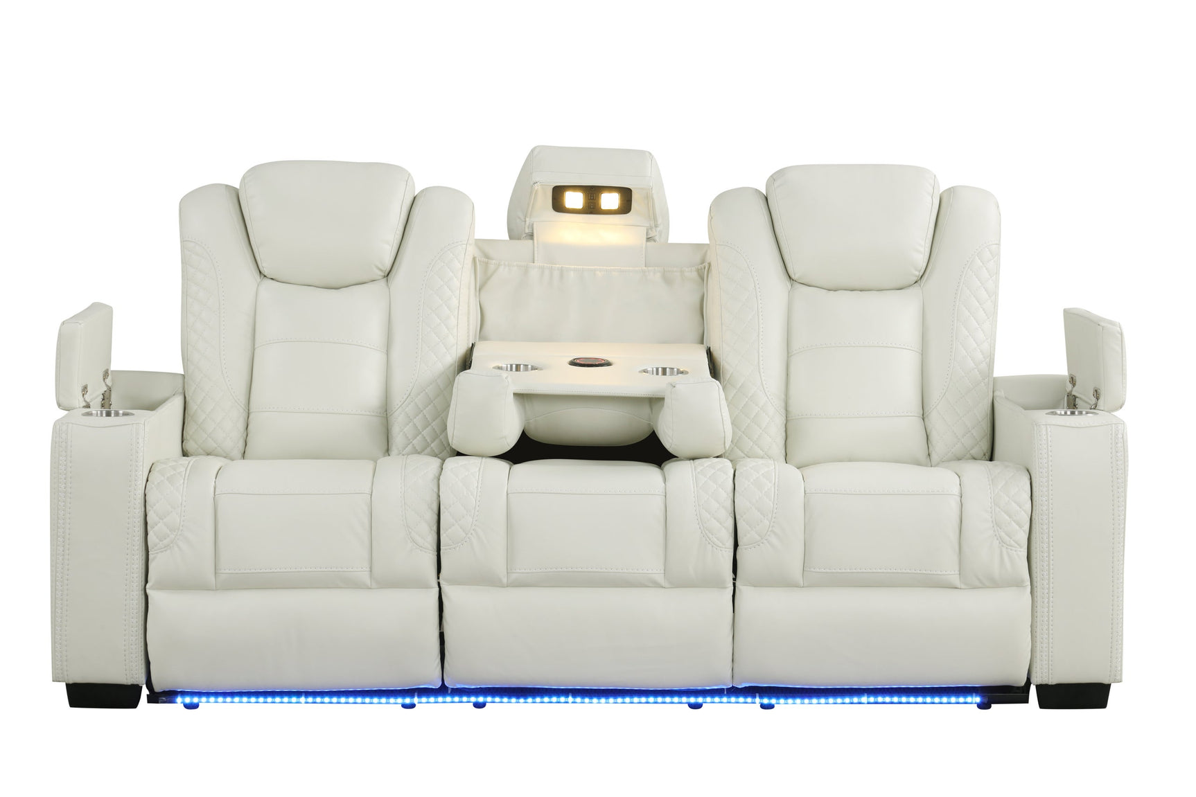 Stefano White 3-Piece Reclining Set