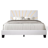 Nico White Upholstered Platform Queen Bed