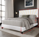 Nico White Upholstered Platform Queen Bed