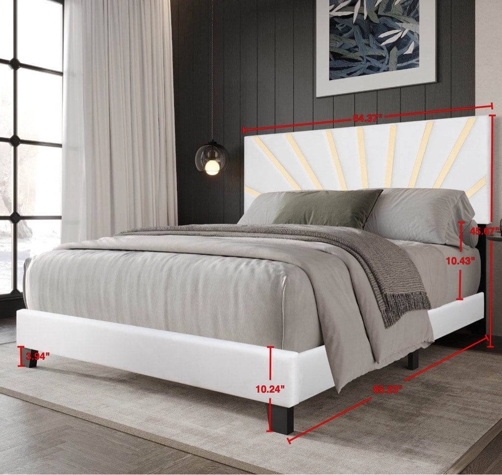 Nico White Upholstered Platform King Bed