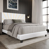 Nico White Upholstered Platform King Bed