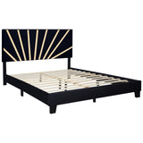 Nico Black Upholstered Platform King Bed