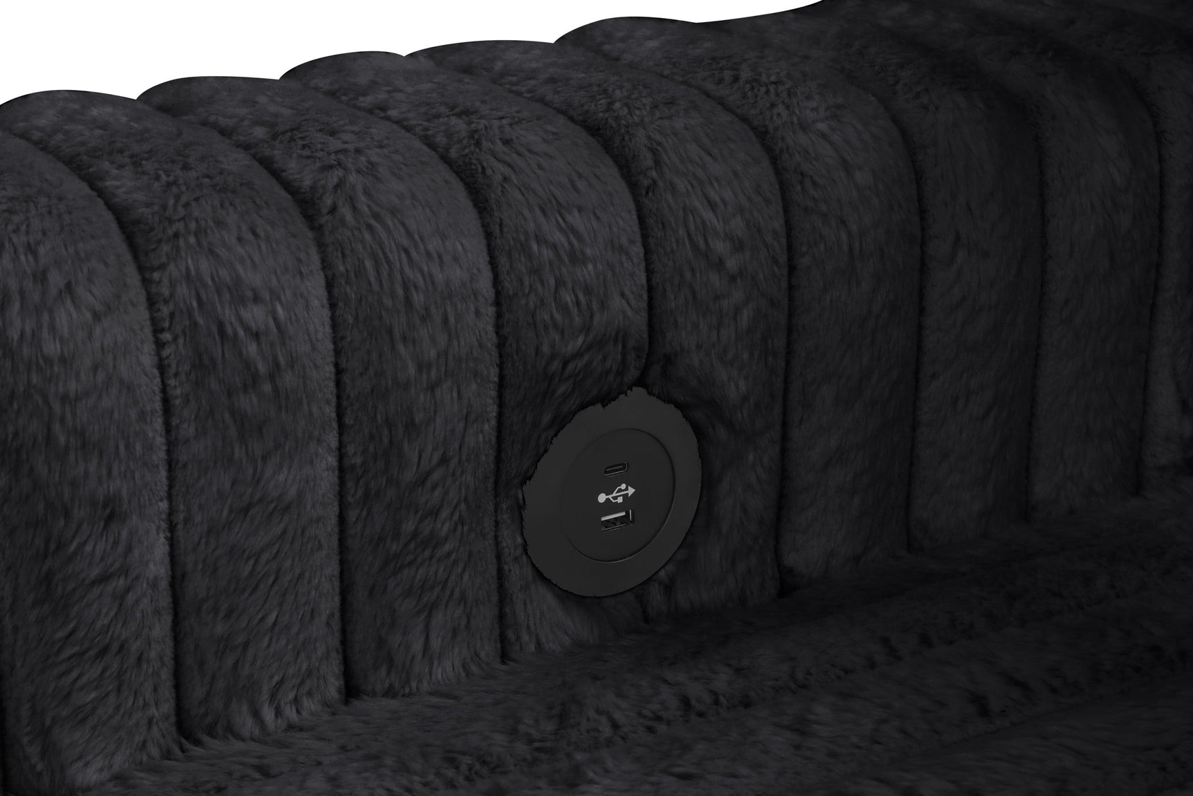 Forever Black Fabric Sectional With Pull-Out Bed