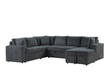 Forever Charcoal Fabric Sectional With Pull-Out Bed