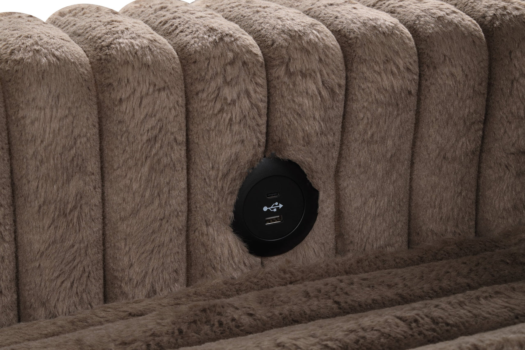 Forever Mocha Fabric Sectional With Pull-Out Bed