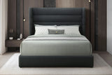 Hero Black Upholstered Bluetooth Speaker Platform Queen Bed