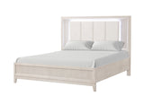 Uptown Cream LED Upholstered Panel Bedroom Set