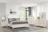 Uptown Cream LED Upholstered Panel Bedroom Set