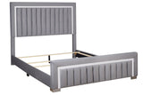 Heindal Gray Upholstered Panel Queen Bed