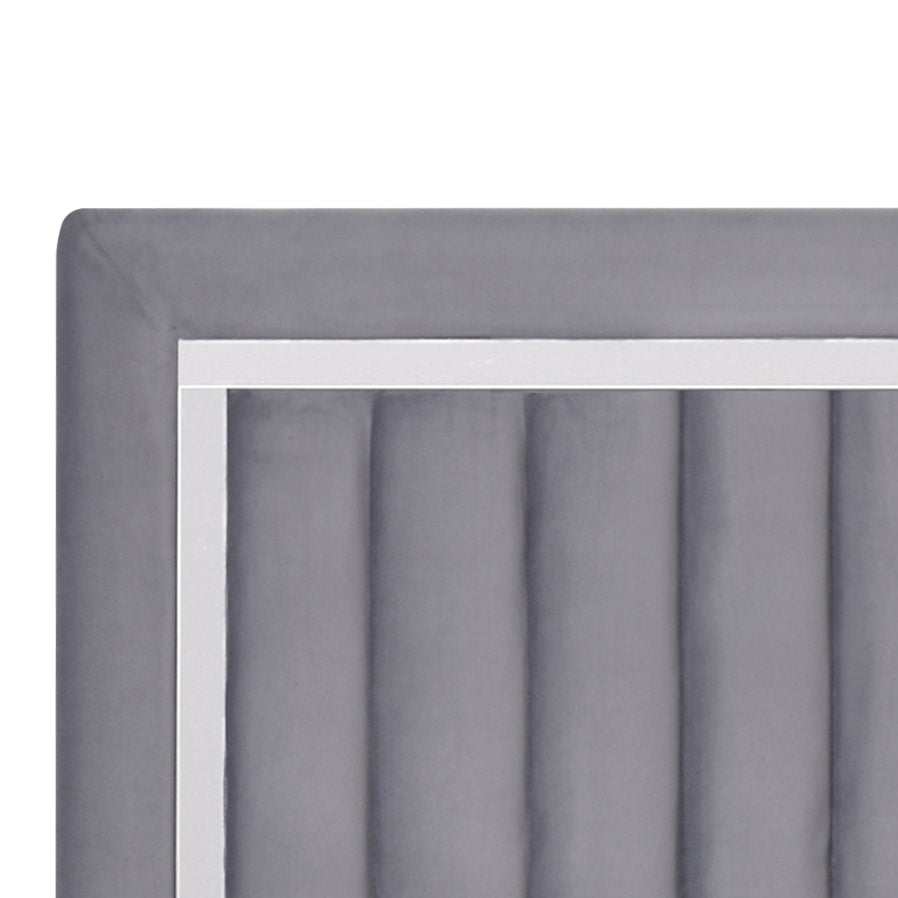 Heindal Gray Upholstered Panel Queen Bed
