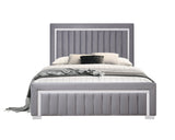 Heindal Gray Upholstered Panel Queen Bed