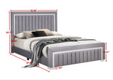 Heindal Gray Upholstered Panel Queen Bed