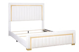Heindal White Upholstered Panel Twin Bed