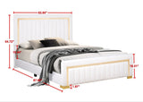 Heindal White Upholstered Panel Queen Bed