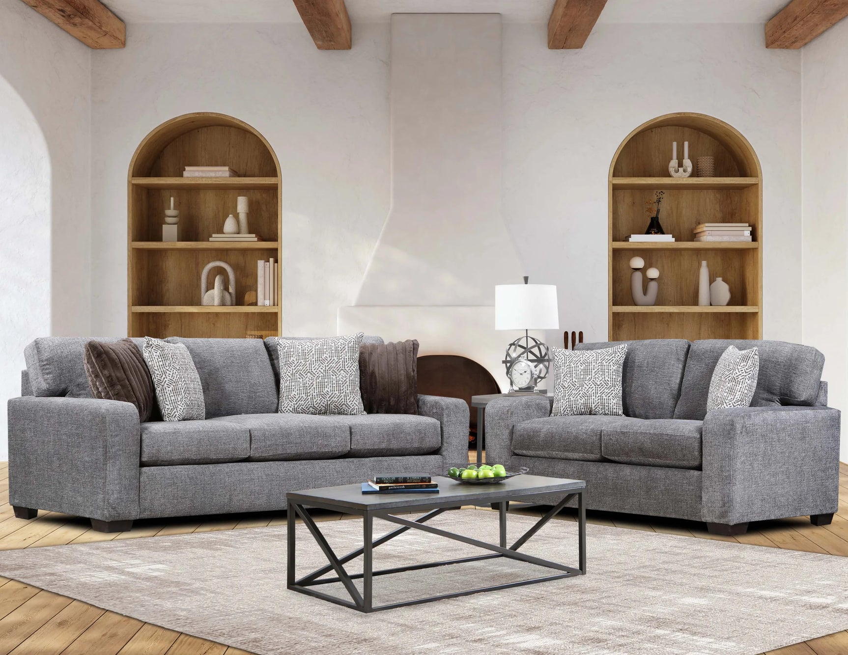 Downy Taupe 2-Piece Living Room Set