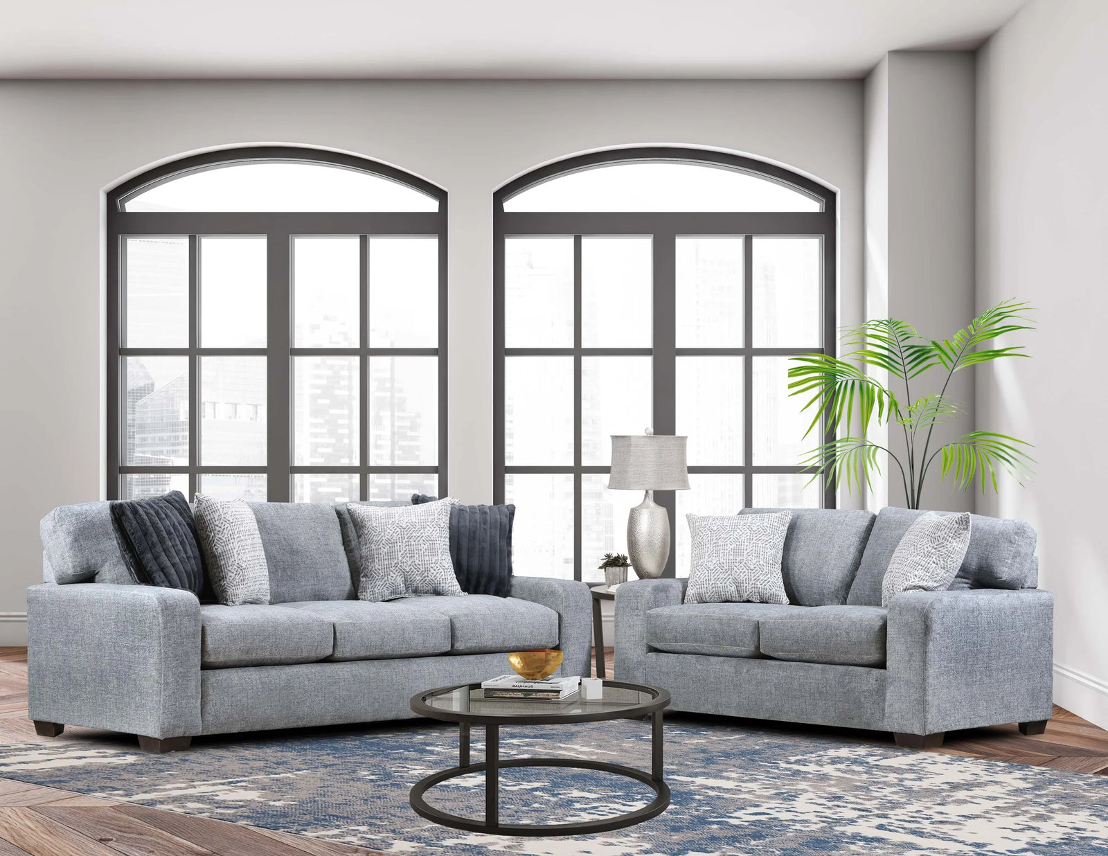 Downy Gray 2-Piece Living Room Set