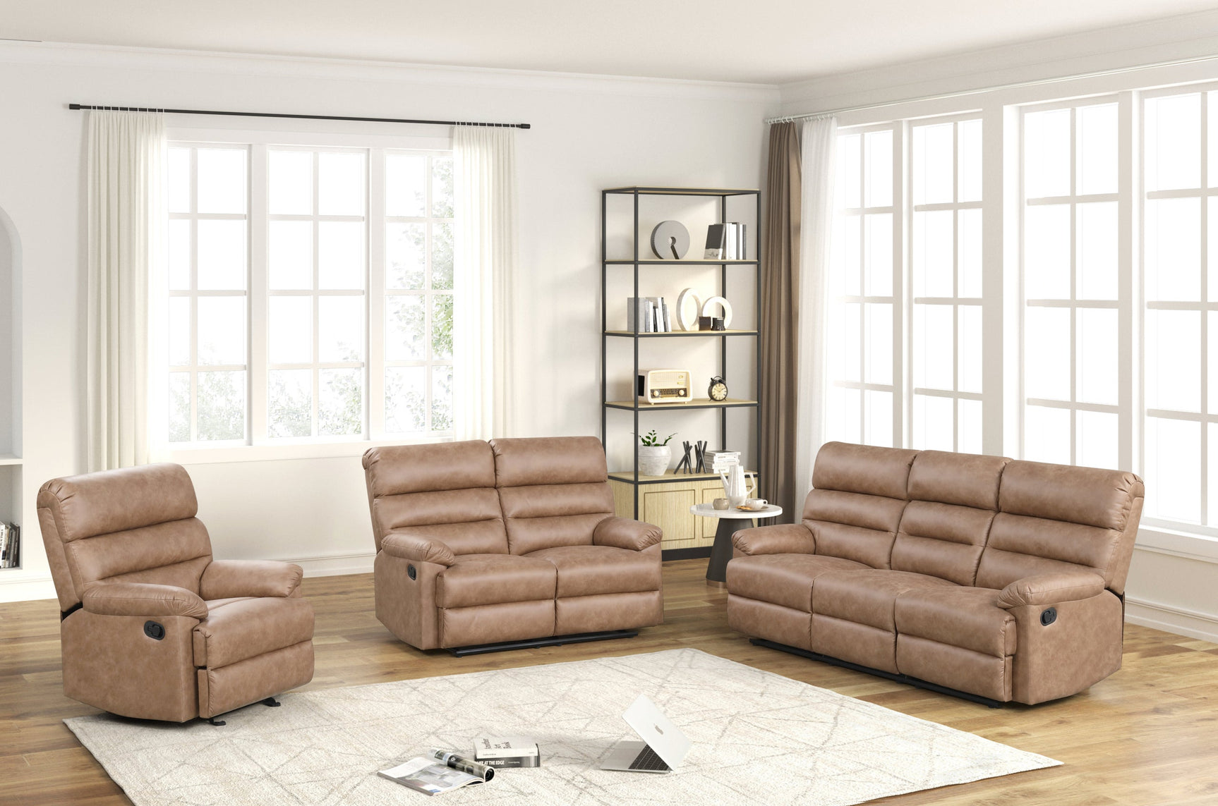 Albert Light Brown 3-Piece Reclining Set