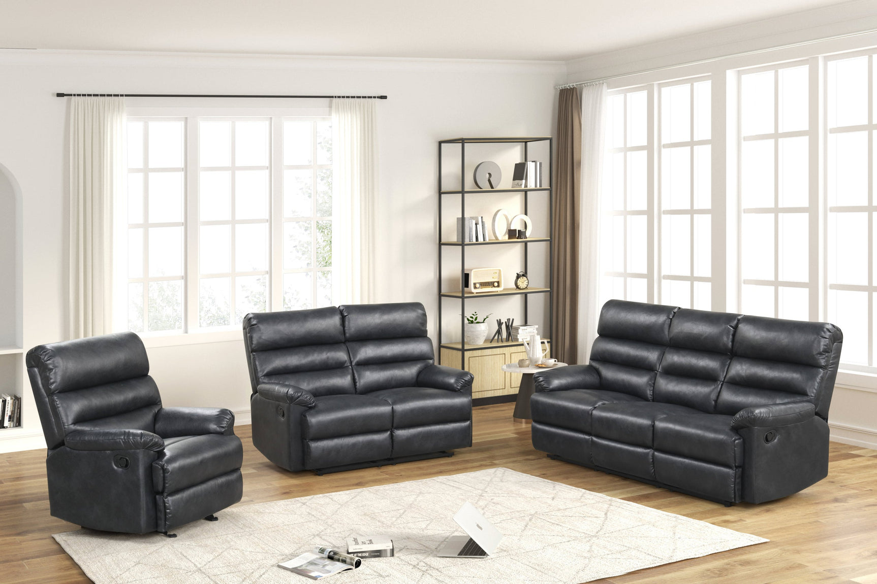 Albert Dark Gray 3-Piece Reclining Set