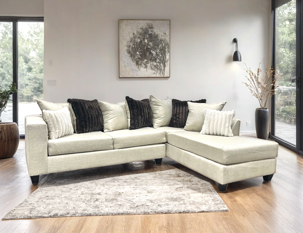 Monroe Beige Heavy Linen Sectional