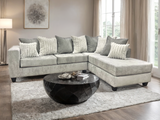Monroe Gray Silver Fabric Sectional