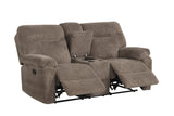 Bravo Mocha Teddy Bear Fabric 3-Piece Reclining Set