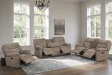 Bravo Mocha Teddy Bear Fabric 3-Piece Reclining Set