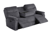 Bravo Dark Gray Teddy Bear Fabric 3-Piece Reclining Set