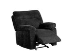 Bravo Black Teddy Bear Fabric 3-Piece Reclining Set