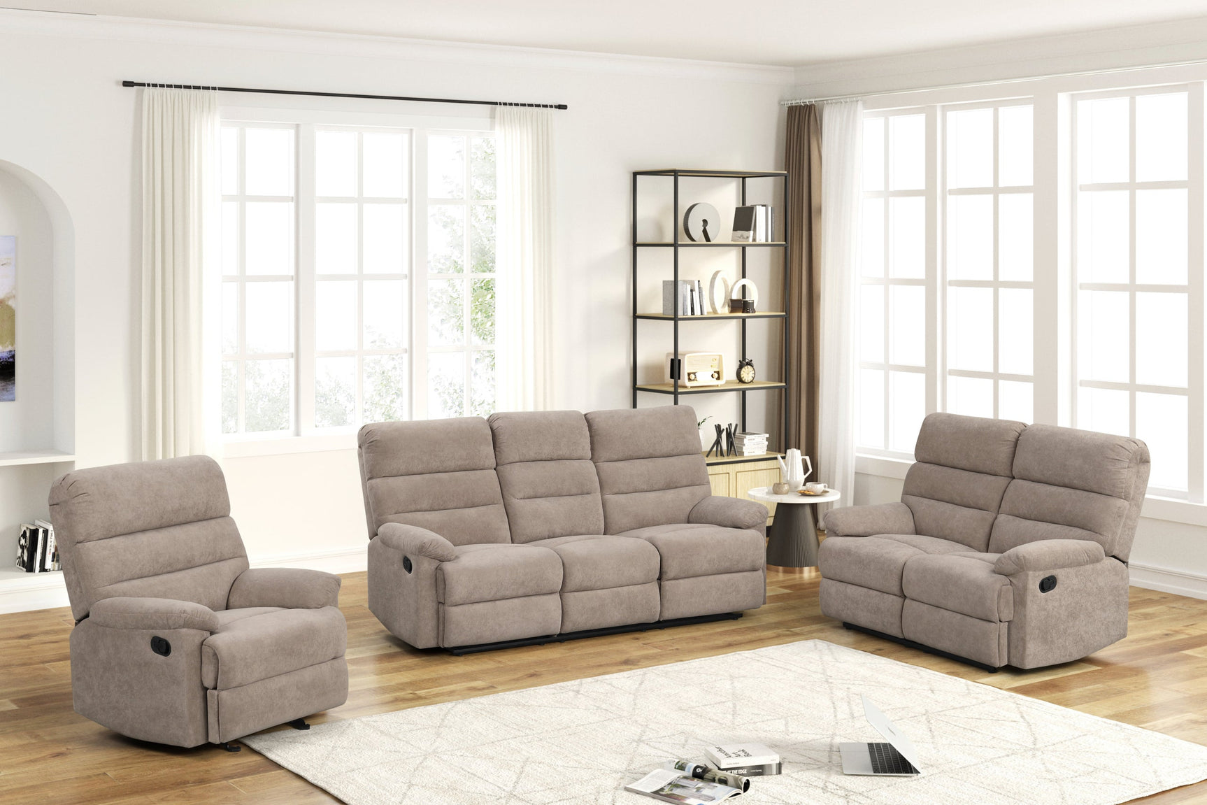 Albert Mocha Performance Fabric 3-Piece Reclining Set