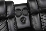 Ace Black Leather Gel 3-Piece Reclining Set