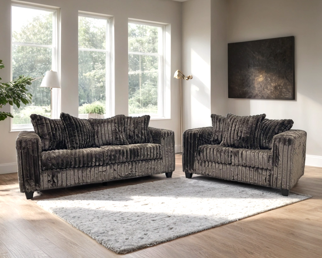FiveTen Chocolate Velvet 2-Piece Living Room Set