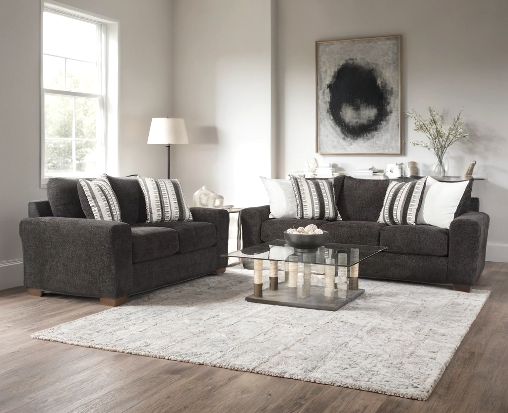 Behold Black 2-Piece Sofa & Loveseat Set
