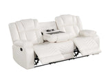 Ace White Leather Gel 3-Piece Reclining Set
