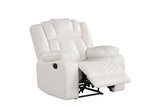 Ace White Leather Gel 3-Piece Reclining Set