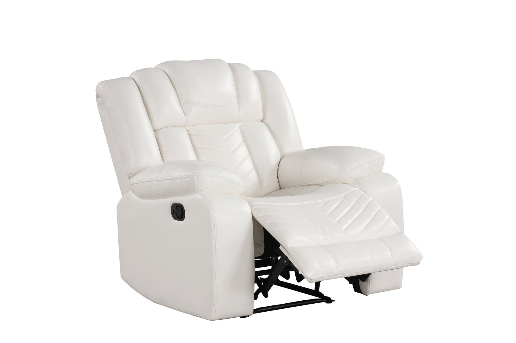 Ace White Leather Gel 3-Piece Reclining Set