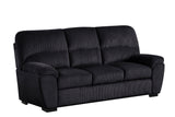 Tiffany Black Fabric 3-Piece Living Room Set
