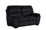 Tiffany Black Fabric 3-Piece Living Room Set